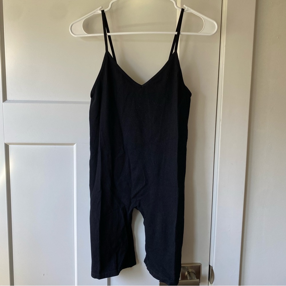 Athletic Black Ribbed Romper / One-Piece from PAXTON